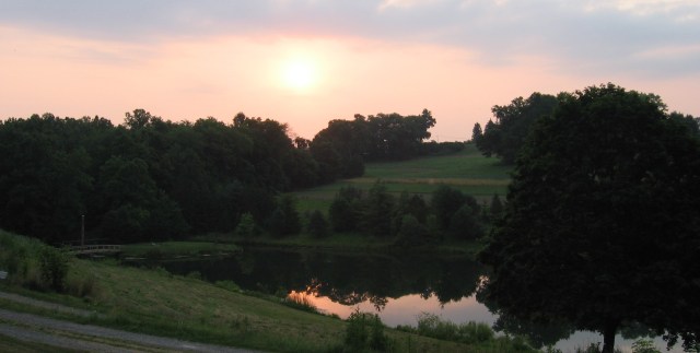 Sunrise at Olney, the site of Friends Center in Barnesville, Ohio